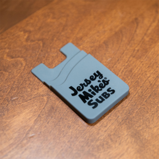 Dual Pocket Cell Phone Sleeve with Adhesive Backing: Grey