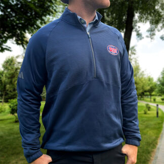 Adidas 1/4 zip performance pullover: Crew Navy